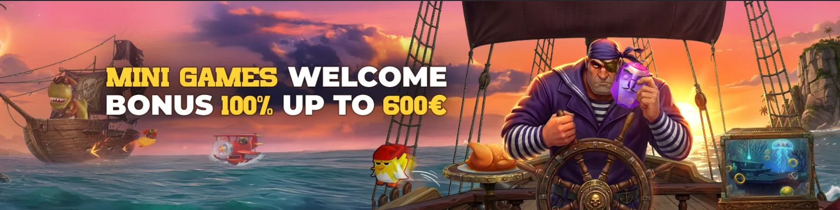 mini games welcome bonus 100%